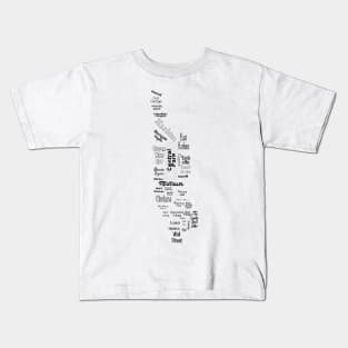 new york city/manhattan map - white Kids T-Shirt